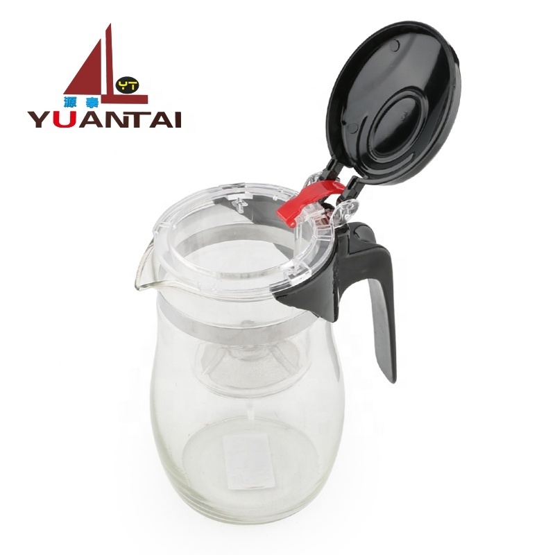 Factory price clear glass teapot stainless steel teapot infuser glass teapot