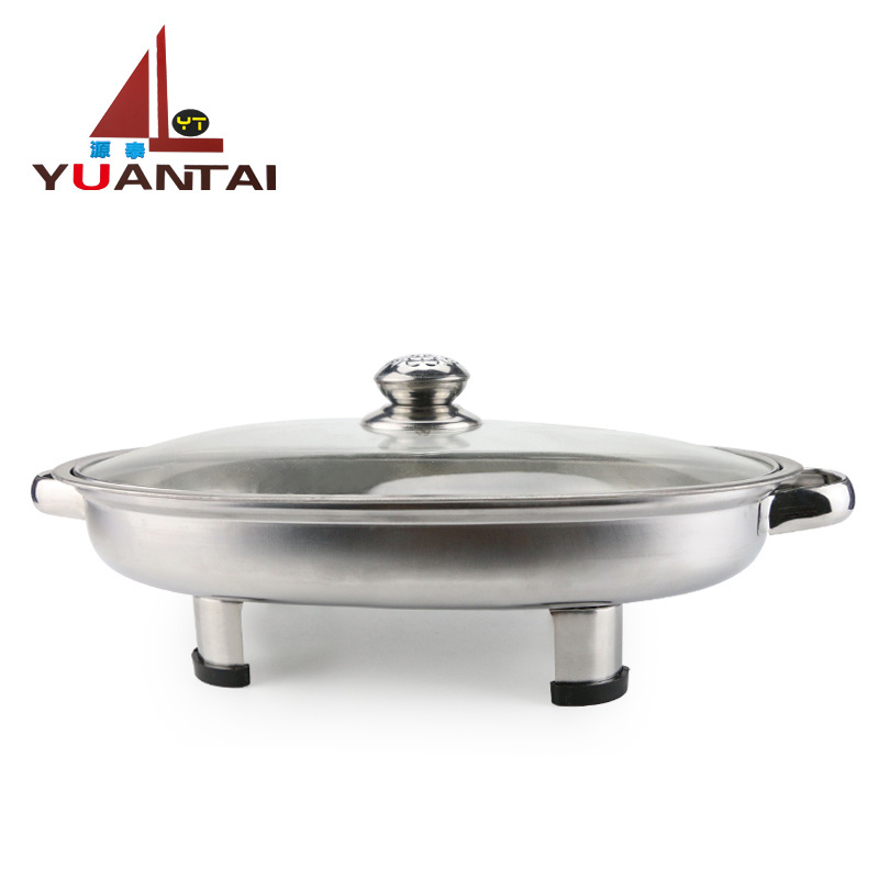 new designed cheap oval shape stainless steel with glass lid wholesale marmite chafing dish