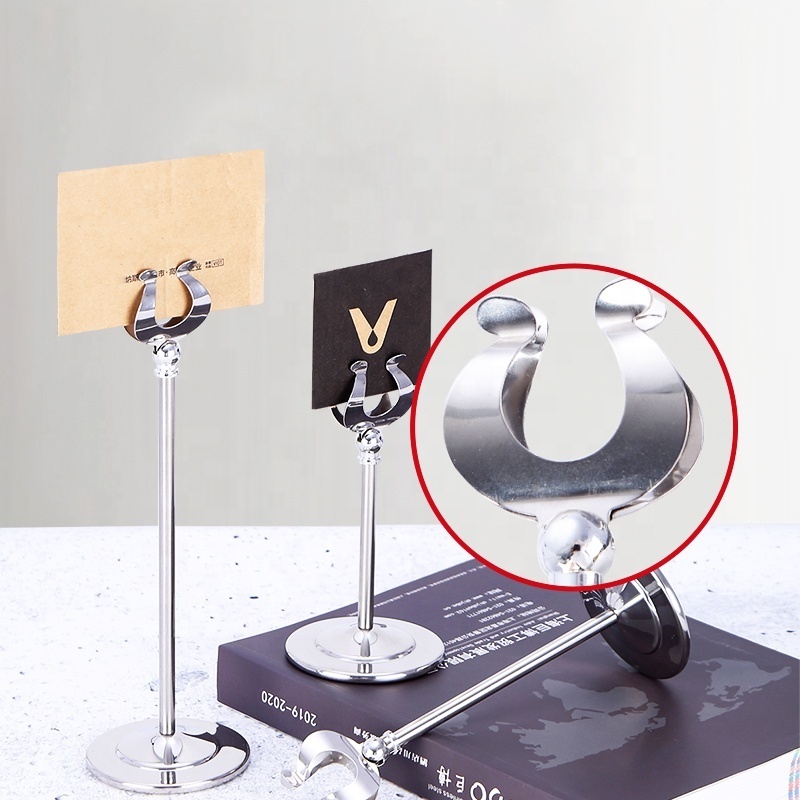 Stainless Steel Restaurant Buffet Table Number Stand Wedding Table Place Card Holder Stand