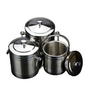 Multi and Medium Size Stainless Steel Ice Bucket Insulated Vacuum Beverage Bucket With Lid Beer Ice Bucket