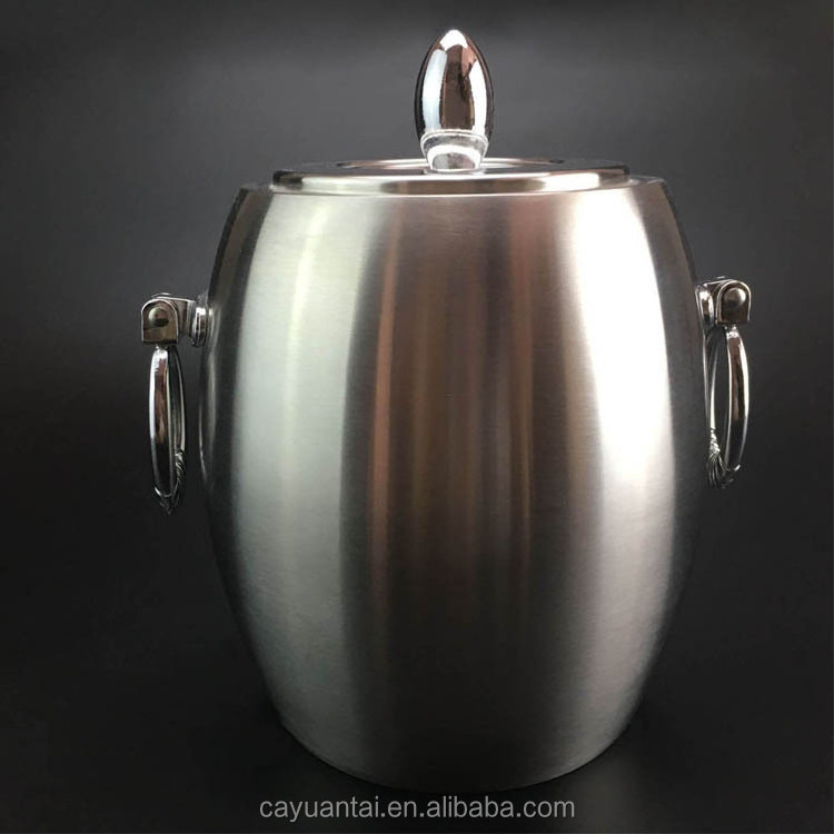 Multi and Medium Size Stainless Steel Ice Bucket Insulated Vacuum Beverage Bucket With Lid Beer Ice Bucket