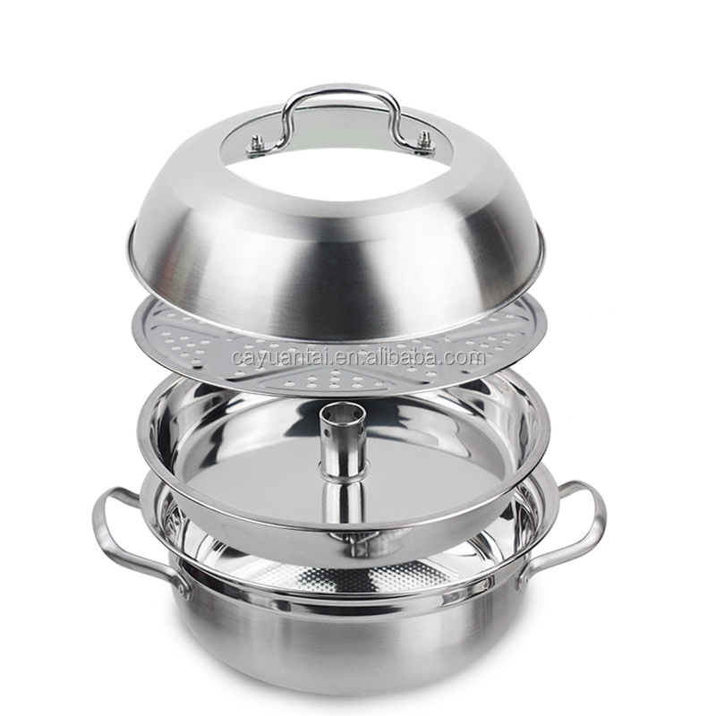 hot selling Top Class Sand Polished Stainless Steel Steamers Food Steamer Dumpling Steamer