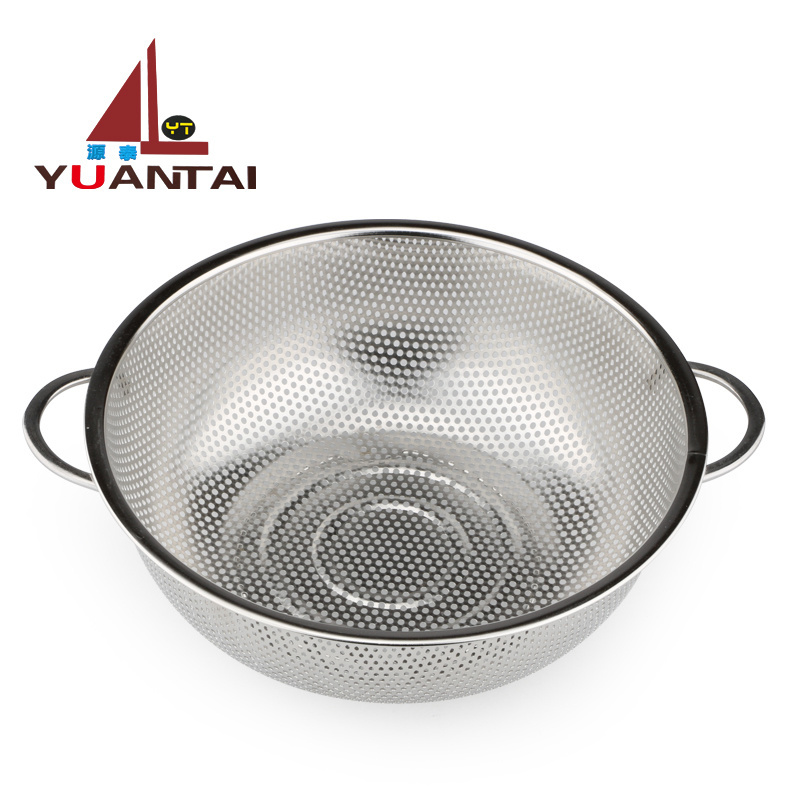 cooking stainless steel colander mesh basket & colander sink with double handle