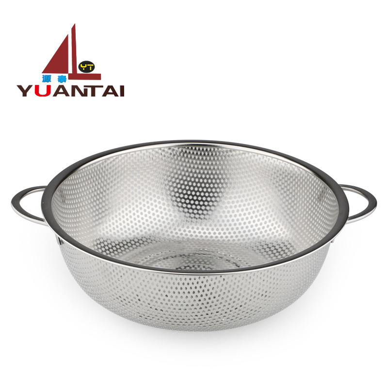 cooking stainless steel colander mesh basket & colander sink with double handle