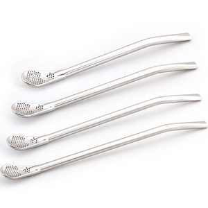 Yuantai hot selling OEM/ODM 304 stainless steel spoon and straw for beverage