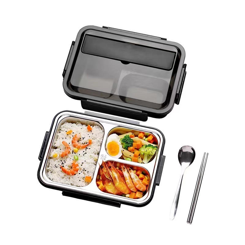 New Kids Lunch Box Stainless Steel Food Container with 3/4/5 Compartments Children Adult Lunch Boxes