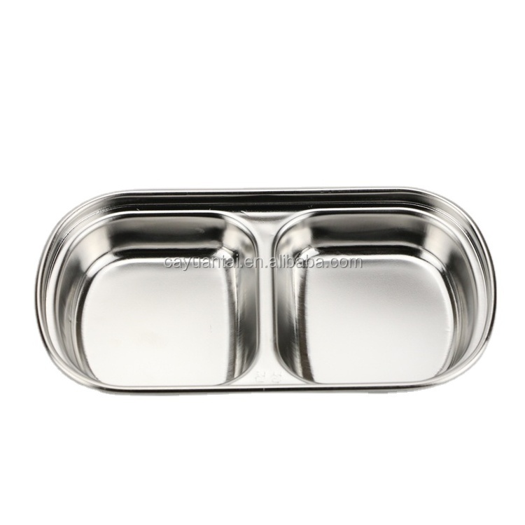 cheap price stainless steel small dinner plates fast food serving tray / Dishes with 2/3/4 compartments