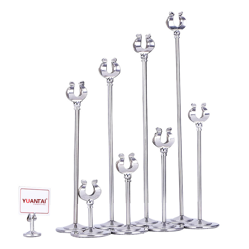 Stainless Steel Restaurant Buffet Table Number Stand Wedding Table Place Card Holder Stand