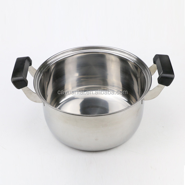 hot sale Thailand style different size stainless steel cookware set soup stockpot sets with double handle