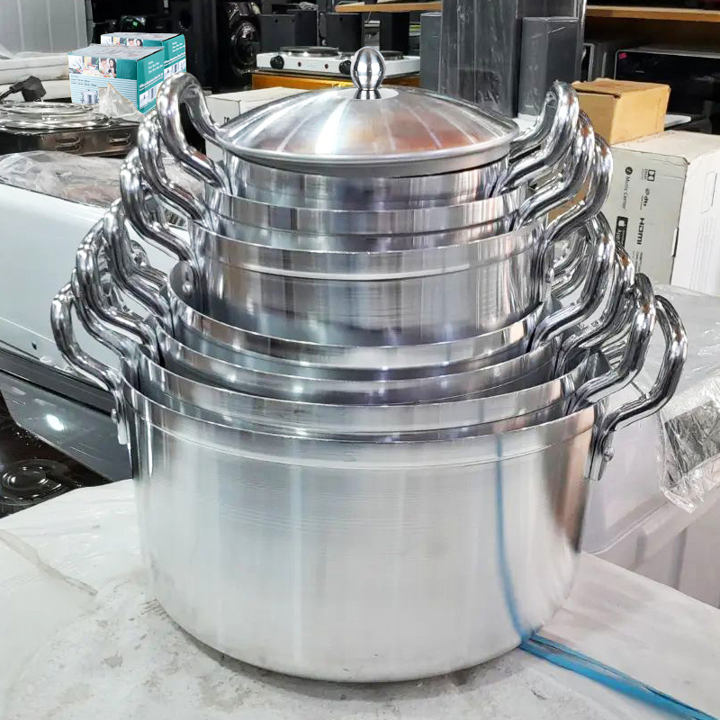 Wholesale Aluminum Cookware Set of 7 Piece Casserole Pots Thicken Aluminum Dia cast Cookware