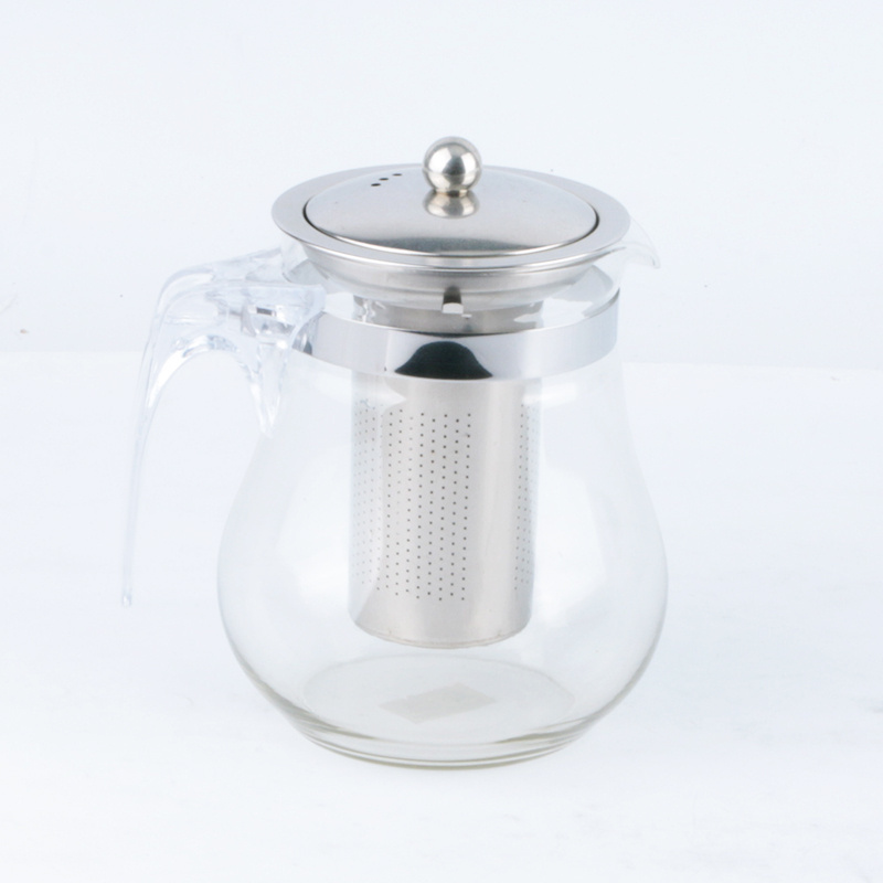 All-in-One Glass Teapot and Tea Kettle Heatproof Borosilicate Glass Tea Maker with Removable Stainless Steel Loose Tea Infuser