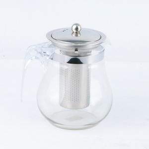 All-in-One Glass Teapot and Tea Kettle Heatproof Borosilicate Glass Tea Maker with Removable Stainless Steel Loose Tea Infuser