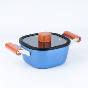 Hot Sale Stainless Steel Square Stock Pot Color Cooking Pot Non-stick Cooking Soup Pots