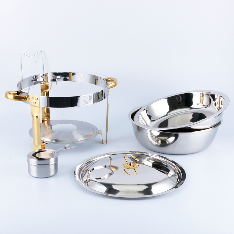 Catering Stainless Steel Round Warmers Sets Chafing Dish Buffet Set