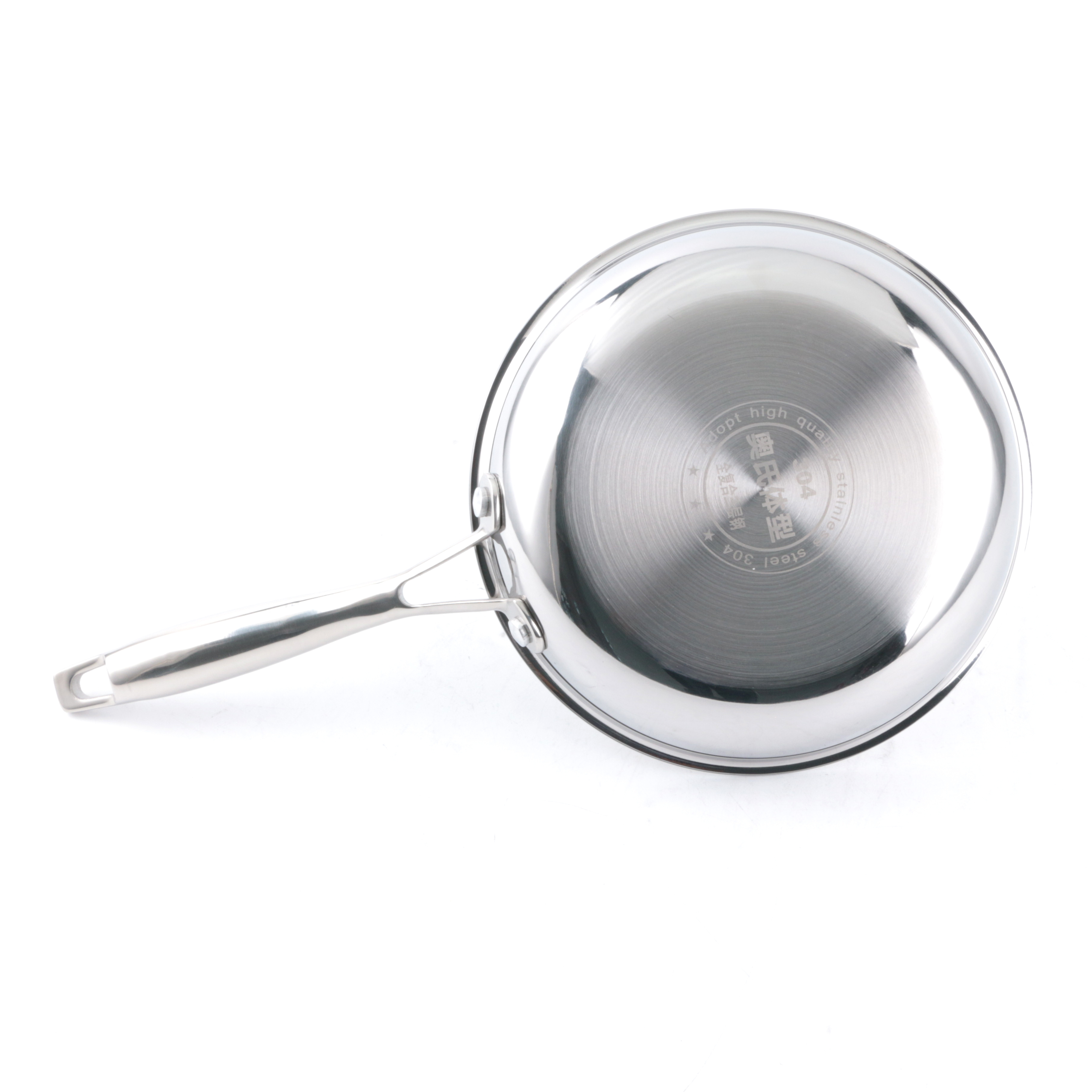 Yuantai hot selling OEM/ODM 304 stainless steel triple layer embossing frying pan wok pot pan