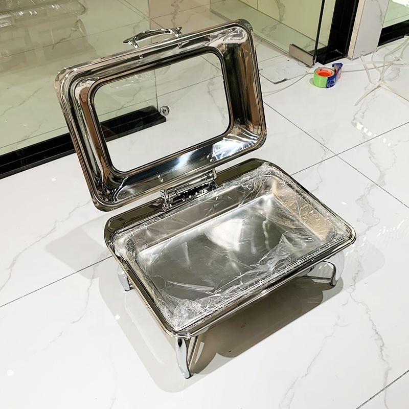 Other Hotel Restaurant Chaffing Dish Food Warmer Buffet Catering Stainless Steel Glass Food warmer set Chafing Dish Buffet Set