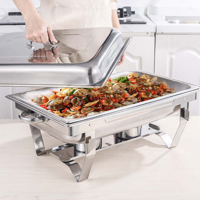 Cheap Detachable Folding Hotel Restaurant Buffet Chafing Dish Alcohol Heating Hot Pot keep warm for hotel buffet