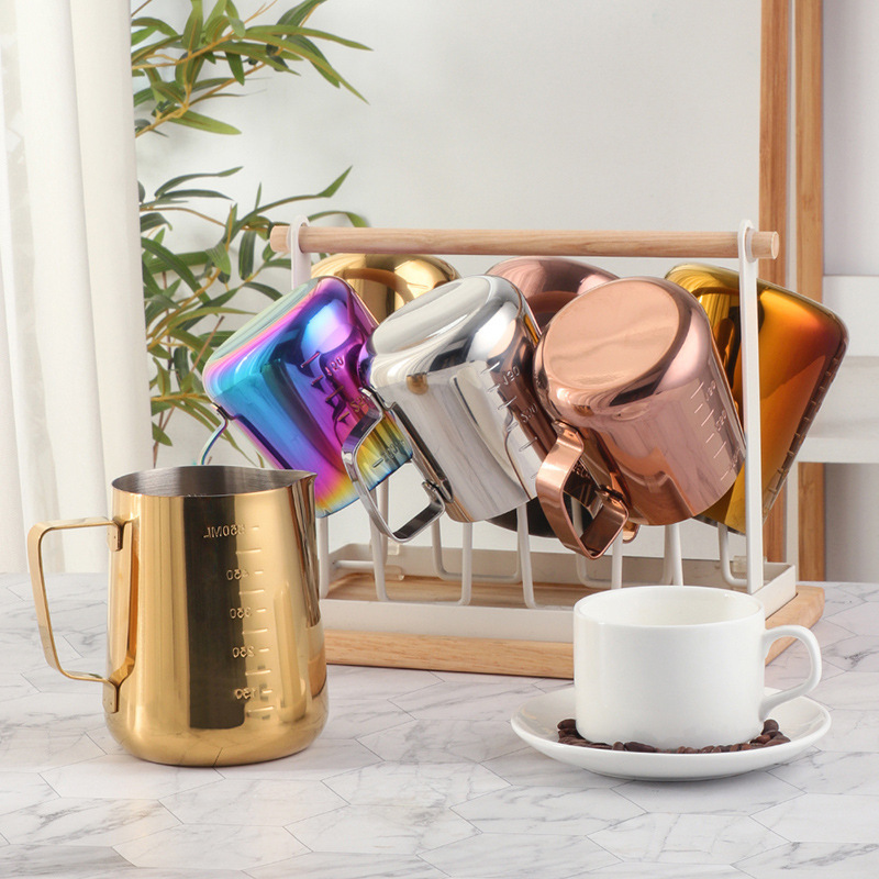 2022 Hot Stainless Steel Latte Cappuccino Milk Foam Cup Milk Frothing Pitcher Coffee Pull Flower Cup Portable Coffee Maker