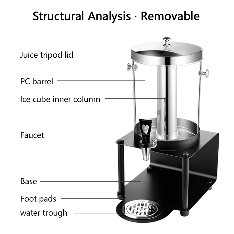 Hot And Cold Fruit Juice Tank Drink Dispenser Stainless Steel Plastic Orange Beverage Dispenser With Tap