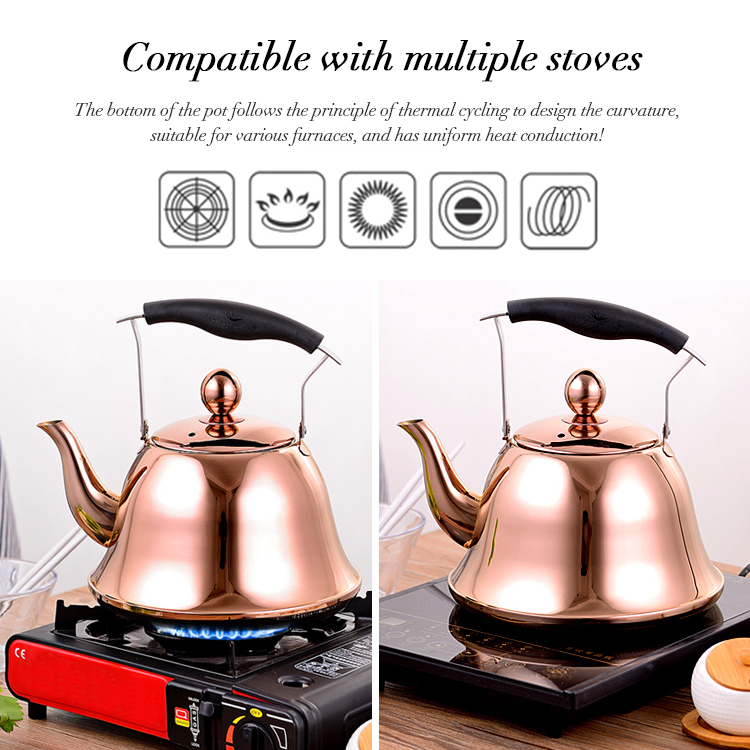 Arabic Induction Stovetop Tea Maker Kettle Teapot Coffee Servers Stainless Steel Tea Kettle With Insufer