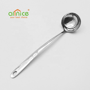 Wholesale bulk durable kitchen utensil stainless steel cooking soup ladle with long handle