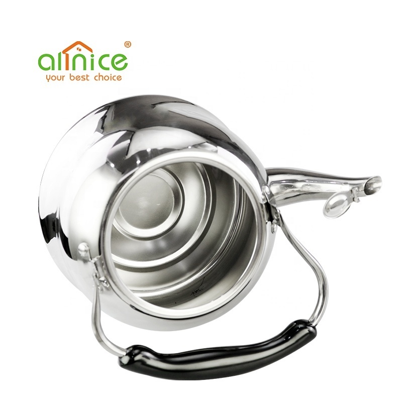 Classical Stainless Steel Tea Kettle Whistling Water Kettle Metal Boiling Tea Pots