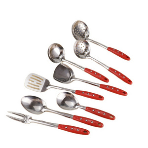 Cooking Slotted Set Kitchen Soup Household 410 Stainless Steel Soup Spoons with Hook