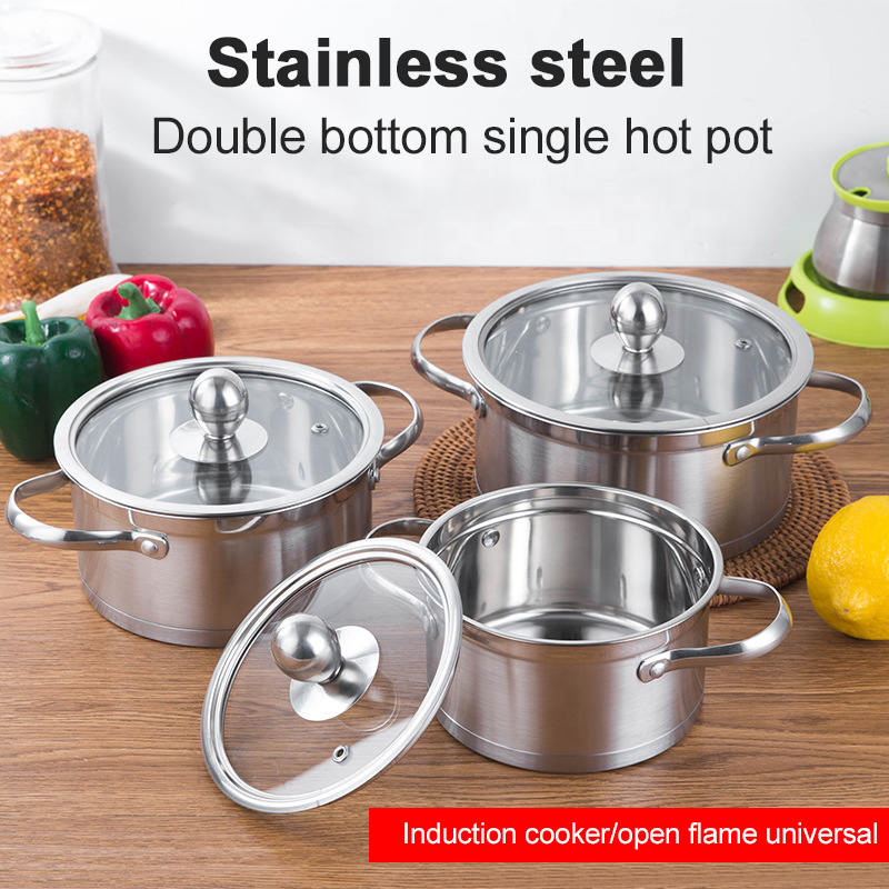 Wholesale Multifunction Kitchen Ware Induction Cookware Stainless Steel Casseroles Hot Pot Cooking Stock Pots