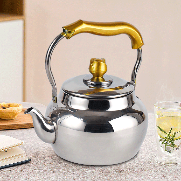 Vintage Luxury Restaurant Metal Turkish Gooseneck Teapot Kettle Stainless Steel Tea Pots With Infuser