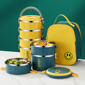 Best Sellers Multilayer Cute Portable Insulated Lunch Box Bag Stainless Steel Lunch Tiffin Box For Kids