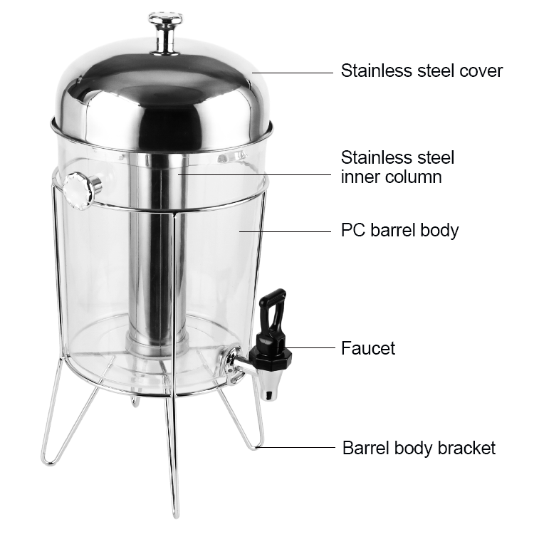 Banquet Buffet Manual 8 Litre Cold Juice Drink Dispenser Plastic Beverage Dispenser With Spigot