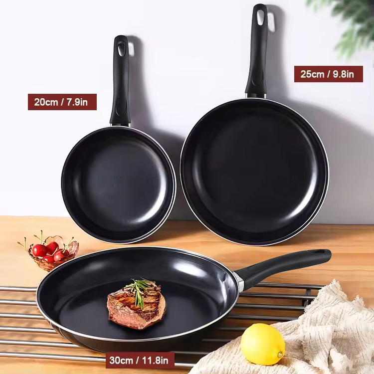 3pcs Non Stick cookware  Frying Cooking  Pan Egg Pans Fry Pan with Long Handle