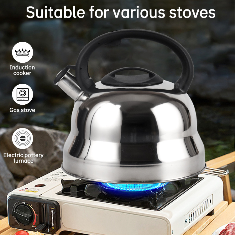 Large Capacity Hotel Induction Gas Stove Tea Pot Water Boil Kettle Stainless Steel Whistling Kettle