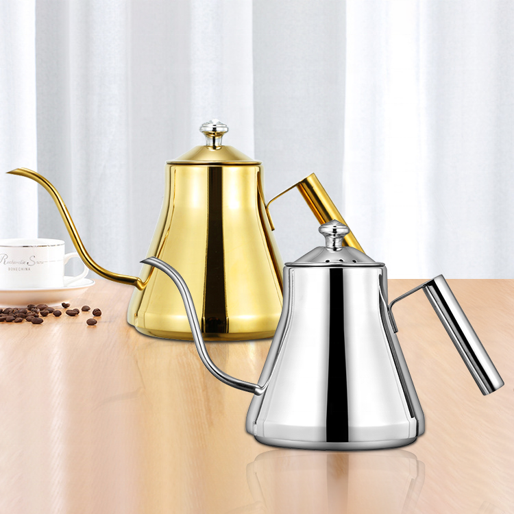 Luxury Drip Kettle Gold Turkish Coffee Kettle Stainless Steel Gooseneck Kettle For Tea Coffee