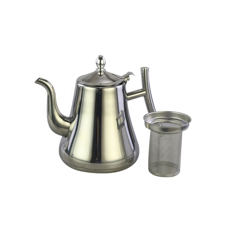 Wholesale restaurant home used drinkware stainless steel kashi coffee tea water kettle with infuser