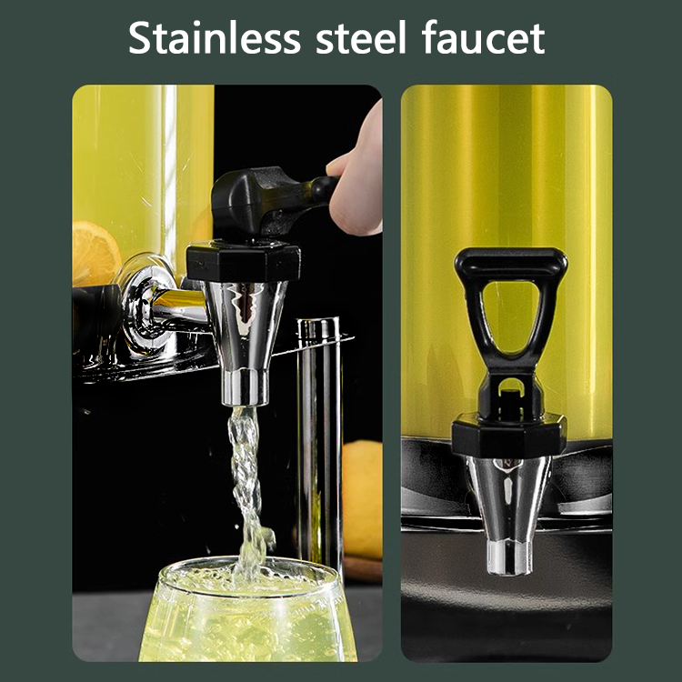 Hot And Cold Fruit Juice Tank Drink Dispenser Stainless Steel Plastic Orange Beverage Dispenser With Tap