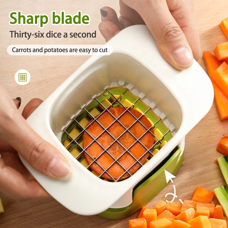 Portable Multifunctional 2 In 1 Manual Carrot Potato Onion Vegetable Cutter Dicer Chopper With Container