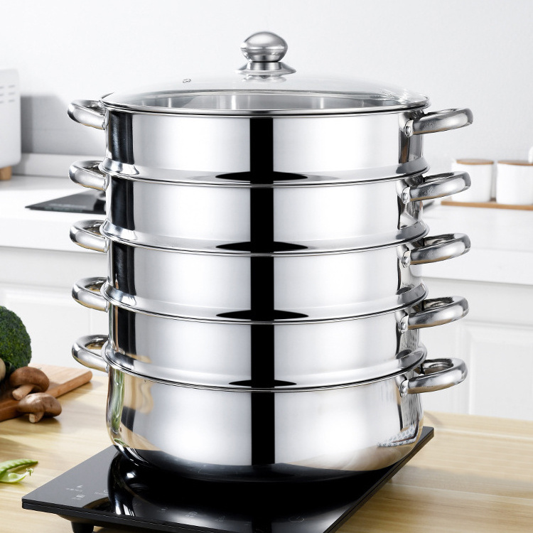 High Quality Multilayer Steamer Insert Cooking Pot 410 Stainless Steel Food Steamer