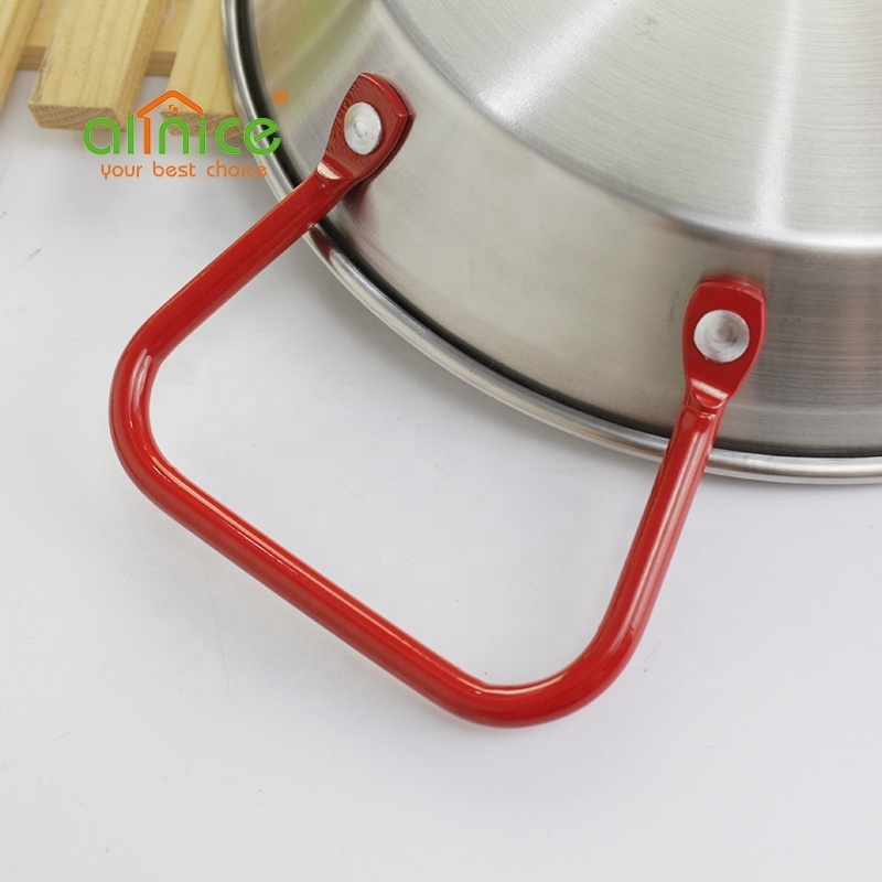 Good Quality Stainless Steel Seafood Dish Round Plate with Two Ears Paella Pan for Spanish Seafood 20cm 34cm