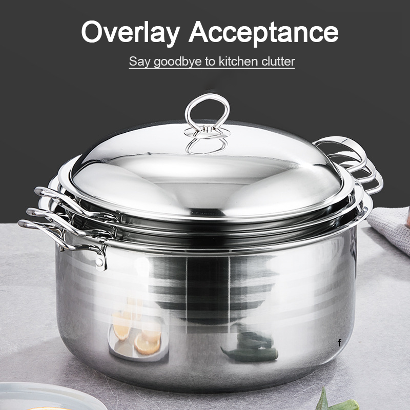 High Quality 6 Pieces Kitchen Cookware Sets Multifunctional Soup Pot Set Stainless Steel Cooking Pot Set