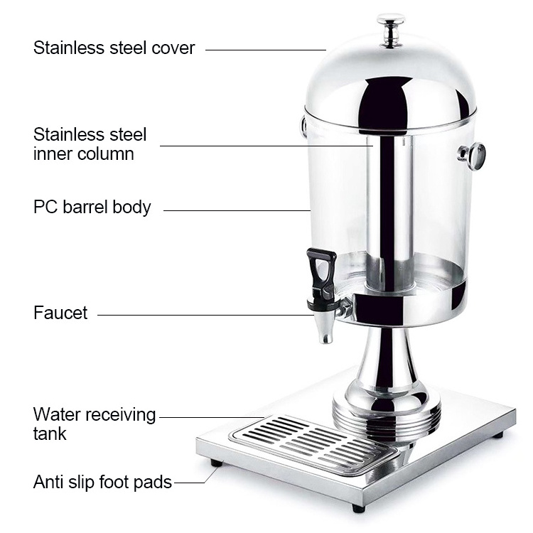 Party Insulated Juice Tank Drink Dispenser Plastic Cold Juice Soda Beverage Dispenser With Steel Base