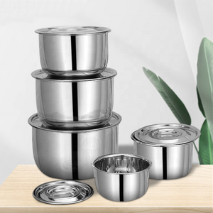 Hot Sale 5 Pcs Stainless Steel Indian Cooking Stock Pot Sets Cookware Sets With Lids