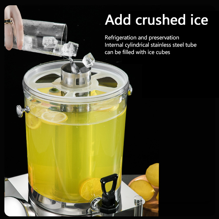 Hot And Cold Fruit Juice Tank Drink Dispenser Stainless Steel Plastic Orange Beverage Dispenser With Tap