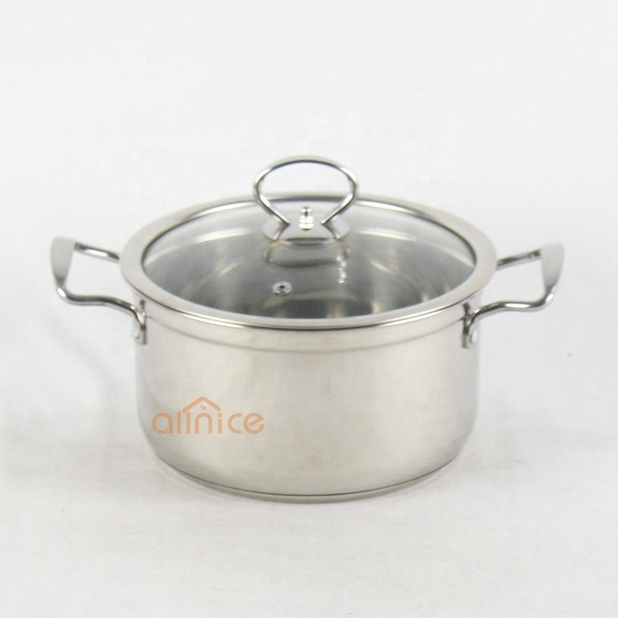 Allnice hot selling double bottom commercial cooking stainless steel soup pot