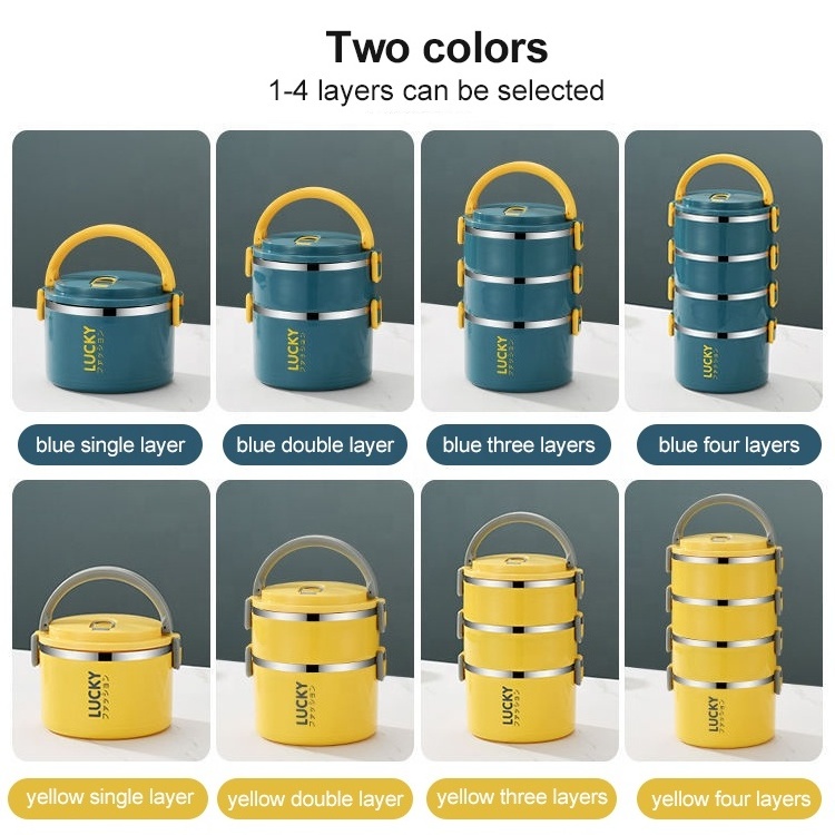 Best Sellers Multilayer Cute Portable Insulated Lunch Box Bag Stainless Steel Lunch Tiffin Box For Kids