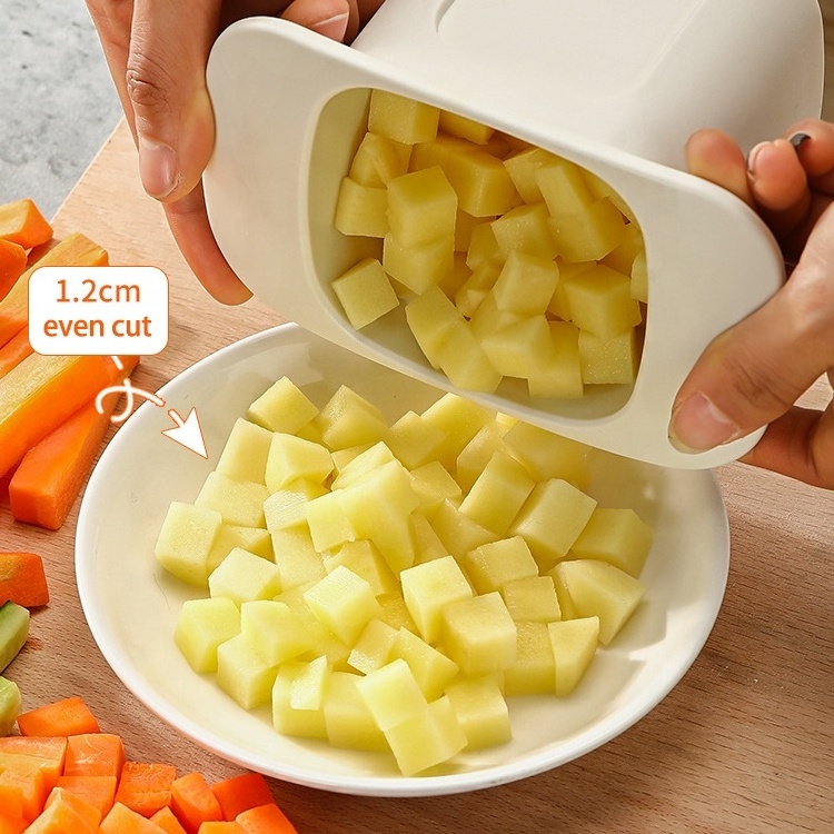 Portable Multifunctional 2 In 1 Manual Carrot Potato Onion Vegetable Cutter Dicer Chopper With Container