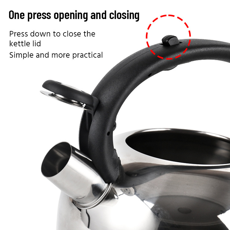 Large Capacity Hotel Induction Gas Stove Tea Pot Water Boil Kettle Stainless Steel Whistling Kettle