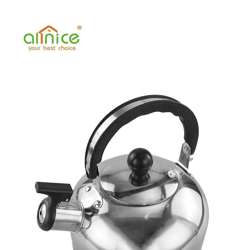 High quality stainless steel flat bottom 3L tea pot 4L whistling kettle 5L