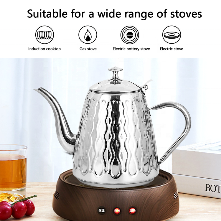 High Quality Luxury 1.5/1.8 Liter Turkish Teapot Stainless Steel 201 Tea Pot Coffee Kettle With Filter