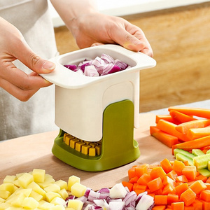 Portable Multifunctional 2 In 1 Manual Carrot Potato Onion Vegetable Cutter Dicer Chopper With Container